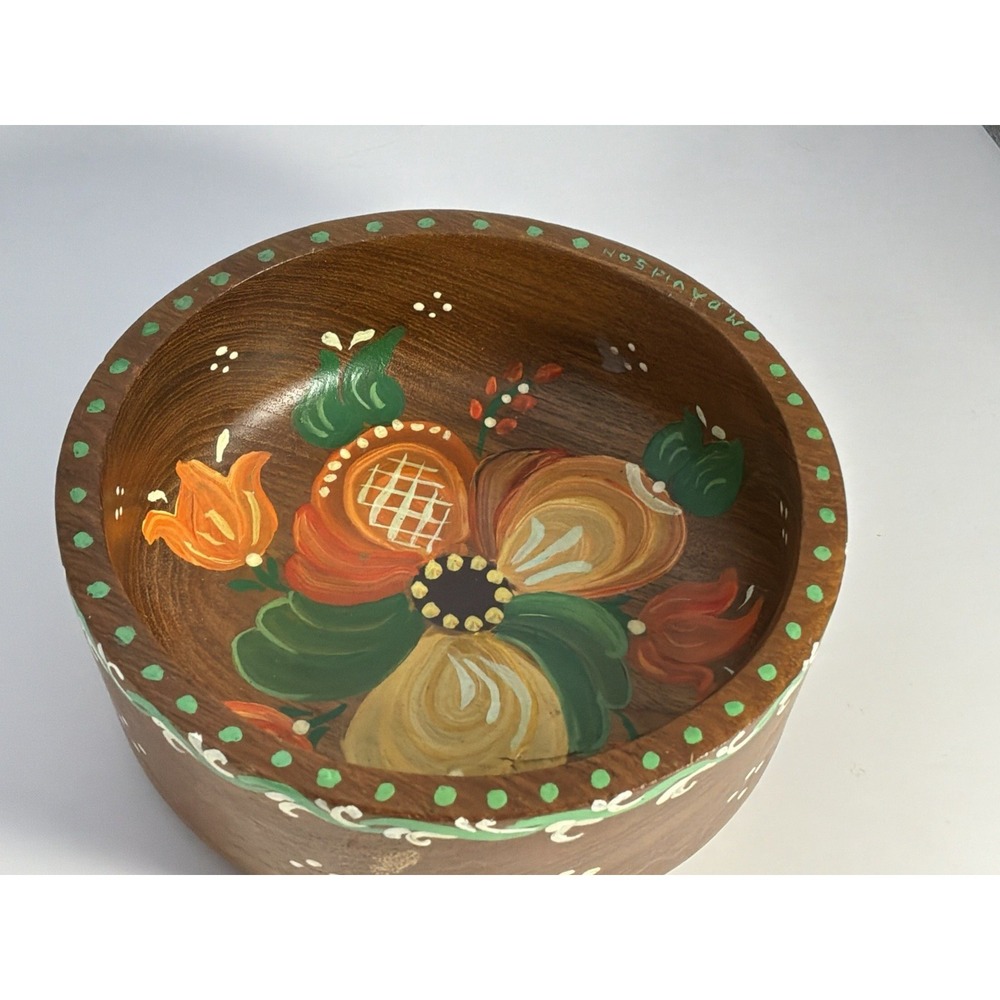 Hand painted Good Wood Genuine Teak Thailand Bowl